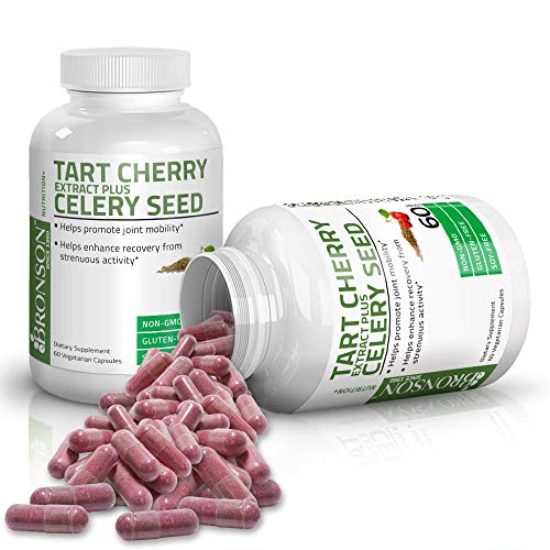 Bronson Tart Cherry Extract + Celery Seed Capsules Powerful Uric Acid Cleanse, Joint Mobility