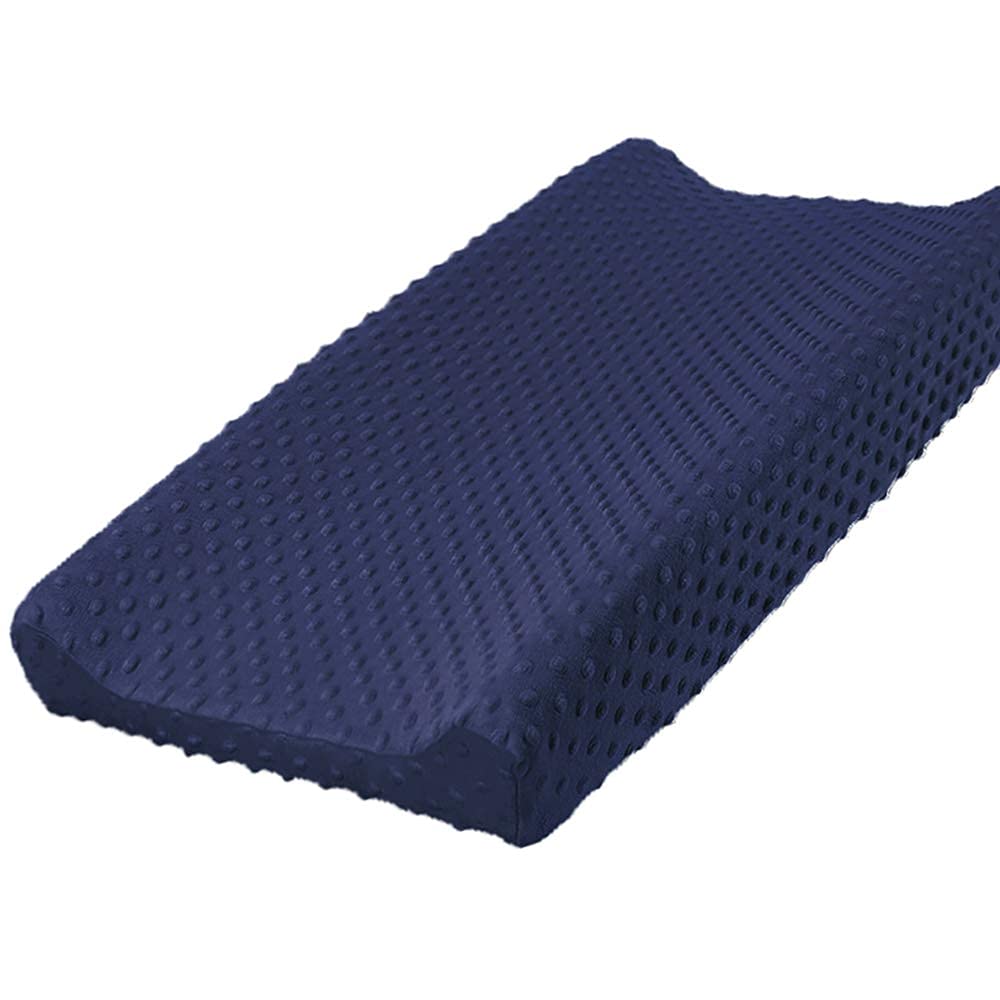 iEvolve Changing Pad Cover Ultra Soft Minky Dots Changing Table Cover Breathable Changing Table Sheet Diaper Changing Pad Cover for Baby Boys Girls (Navyblue)