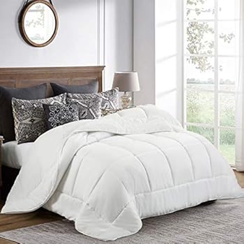 Balichun Comforter King (90 by 102 inches) - White Down Alternative Comforters Soft Quilted Duvet Insert with Corner Tabs Luxury Hotel Collection 1800 Series - All Season