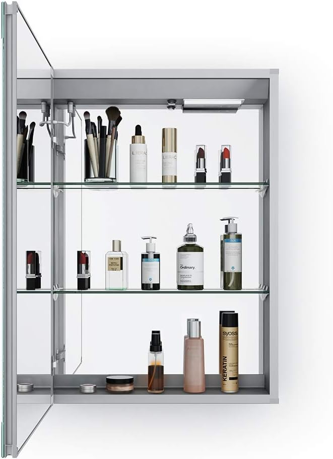 Tokvon® Viewfinder Bathroom Mirror Cabinets with Lights, USB ports, Anti-Fog, Touch Sensor, Dimmable, Shaver Socket - Image 4