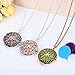HOUSWEETY Aromatherapy Essential Oil Diffuser Necklace - Locket Pendant,6 Refill Pads (Round-Antique Silver)
