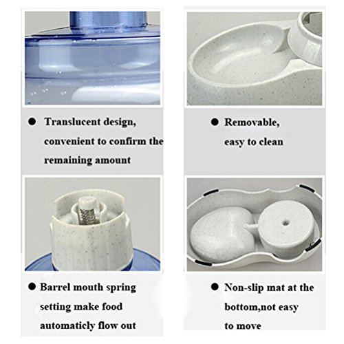 meleg otthon Pet Water Feeder Dispenser, Automatic Pet Waterer,Dog Cat Water Food Combo,Pet Water Dispenser Station,Automatic Gravity Water Drinking Fountain Bottle Bowl Dish Stand 1 Gal(3.8L)