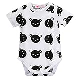 Cute Baby Boys Girls Bear Print Bodysuit Jumpsuit Romper One-pieces Clothes 0-24M (6-12 Months, White)