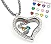 Ben Junot USA - Original Set Heart Shape Locket Necklace - Genuine 316 Surgical Stainless Steel +12 Heart Charms +3 Christian Charms