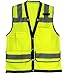 Misslo 4 Pockets High Visibility Safety Vest with Reflective Strips, Mesh Neon Yellow (Medium)