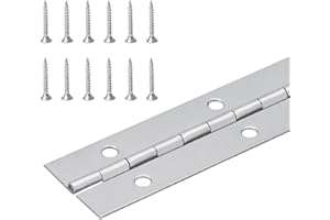 RANDALL MANUFACTURING CO., INC 1 1/2" 304 Stainless Steel Continuous Hinge/Piano Hinge - 36" Long | Heavy Duty .037" Gauge | Pre-Punched Holes & Stainless Steel Screws Included | Made in USA