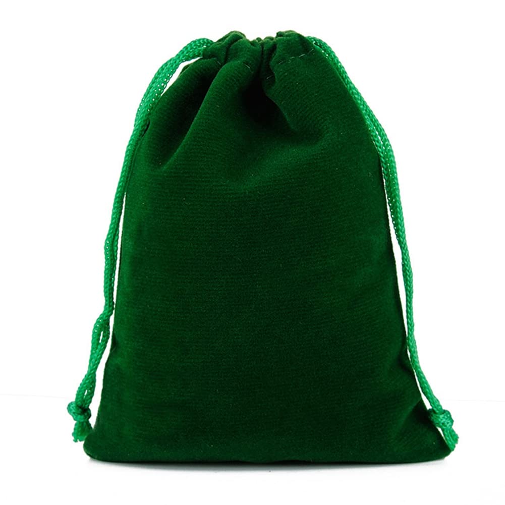 Egurs Velvet Bags with Drawstring Soft Velvet Gift Bags Jewellery Bags Pouches Colorful Reusable Drawstring Bag Wedding Favour Candy Bag for Wedding Gift Jewelry Christmas Green 10 pcs 30 * 40CM