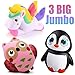 3 Packs of Squishies jumbo Unicorn Horse Penguin Owl Slow Rising Squishy Stress Reliever Kawaii Animal Toys,Simulations Gifts Decorations Party Favors Birthday Gift by Synmila