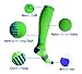 SUGUE Compression Socks (1 Pair) 20-30 mmHg for Women & Men - Best Graduated Athletic Fit for Running, Flight, Nurses, Maternity, Pregnancy - Shin Splints, Medical, Recovery (L/XL, Green&Blue)