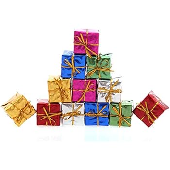 Tinksky 24pcs Christmas Tree Small Gift Boxes Hanging Decorations Ornaments (Random Color)