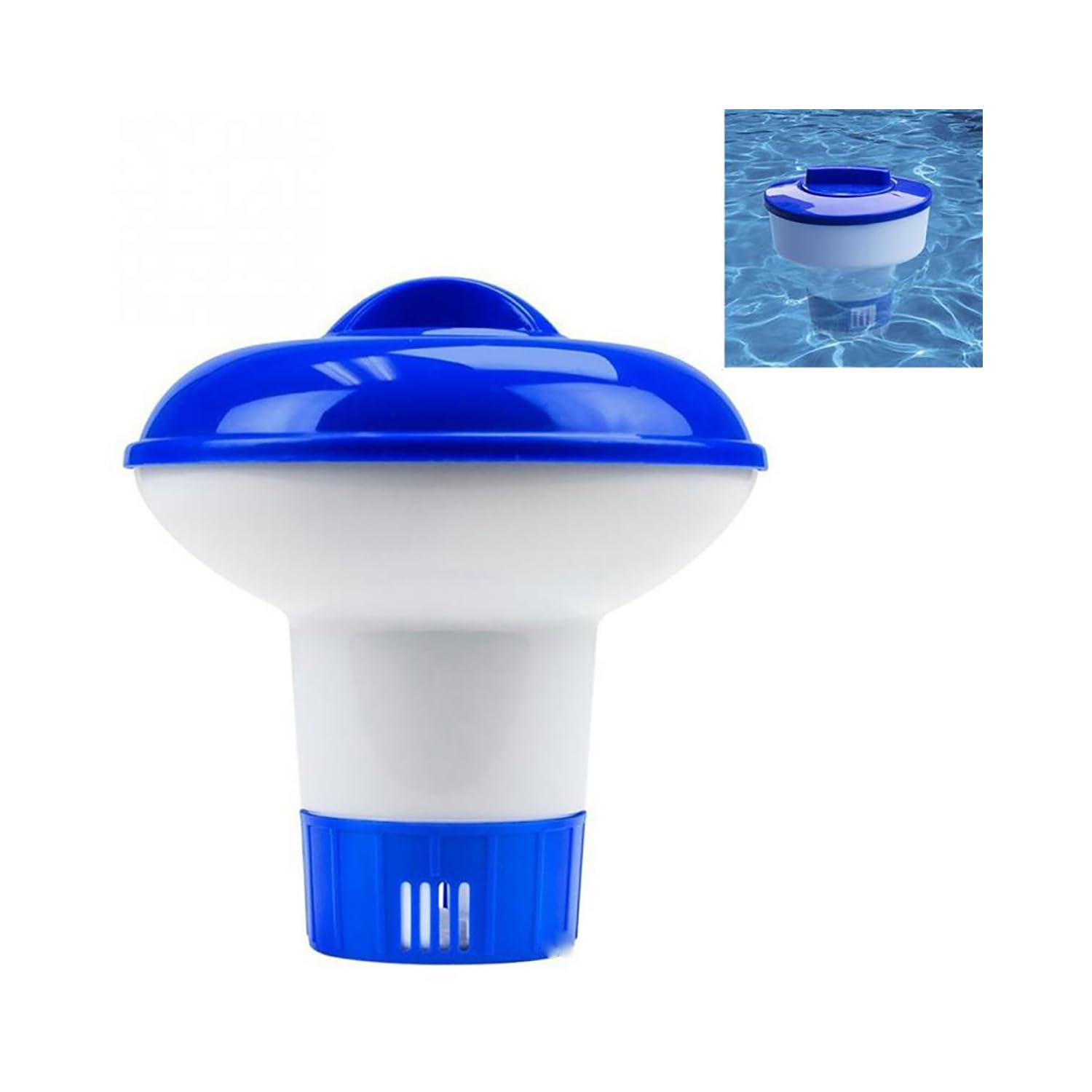 Chlorine Dispenser,5 Inch Chlorine Floater Floating Chlorine Tablet Holder Easy Refill Chlorine Granules Tablets Floater Dispenser for Hot Tub Paddling Swimming Pool Spa Hot Tub Water Parks
