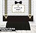 Funnytree 7X5ft Black and Gold Little Man Baby Shower Backdrop Boy Bow Tie Gentleman Party Background Mustache Polka Dots Photography Photo Booth Cake Table Banner