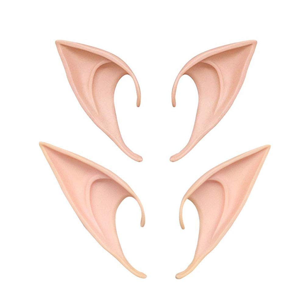 Soft Elf Ears Fairy Pixie Cosplay Accessories Halloween Party Pointed ProstheticTips Ear 2 Different Pairs