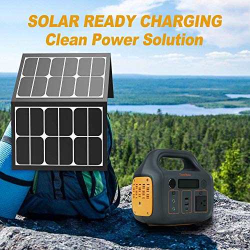 SONIKER Portable Power Station Outdoor Solar Generator Mobile Lithium Battery Pack with 110V/300W AC/DC Outlet for Outdoor Camping, Home Emergency Power Supply