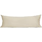 Sunflower Body Pillowcase 100% Cotton Long Pillow Cover/Case Envelope Closure 1 Pack, 21×54 inches Light Brown, Soft and Breathable