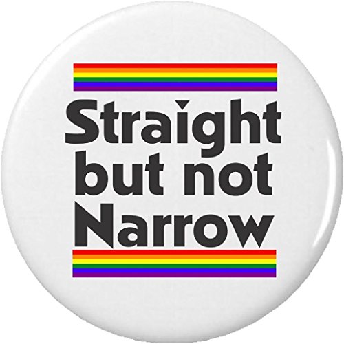 Straight but not Narrow 2.25' Large Button Pin LGBT Pride Support Love Ally