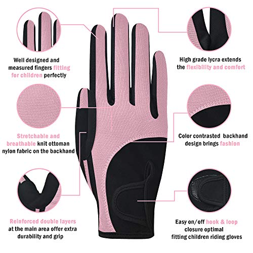 ChinFun Kids Horse Riding Gloves Stretch Equestrian Horseback
