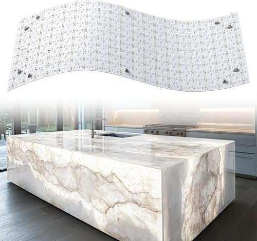Lichaser 6000K LED Backlight Sheet White 24V 36W, Dimmable LED Panel Sheet Compatible with Alexa, Flexible Backlit Light Remote & APP, 19.7X9.7 Inch for Marble, Onyx, Quartz Countertop (4 Pack)