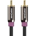 FosPower Subwoofer Cable (6 FT) RCA to RCA Audio Stereo Cable, Male to Male - Dual Shielded Cord | 24K Gold Plated Connector | Corrosion Resistant | Clean Sounding Signal