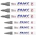 U.S. Art Supply Set of 6 Metallic Silver Oil Based Paint Pen Markers, 3 Medium and 3 Fine Point Tips - Permanent Ink That Works on Glass, Wood, Metal, Rubber, Rocks, Stone, Arts, Crafts & Tools