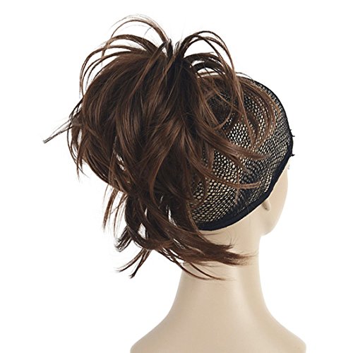 Lydell Adjustable Messy Style Ponytail Hair Extension Synthetic Hair-Piece with Jaw Claw Amzing Shape For You #30 Auburn Medium reddish brown