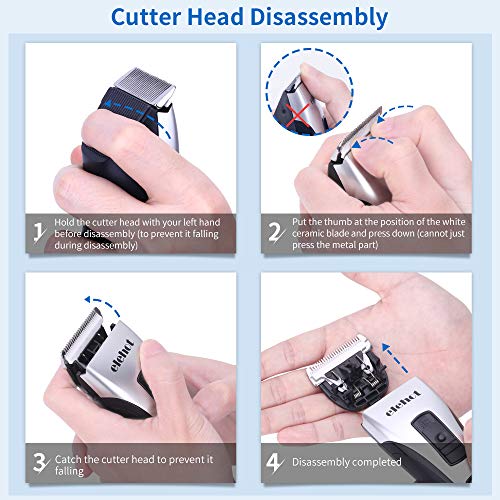 ELEHOT Hair Clippers for Men Electric Trimmer Cutter with 4 Length Switches 5 Combs Rechargeable Cordless LED Indicator for Men