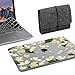 GMYLE MacBook Pro 13 Case 2018 2017 2016 Release A1989/A1706/A1708 With/Without Touch Bar, 3 in 1 Bundle White Floral Bloom Plastic Hard Case with Keyboard Cover & Felt Storage Pouch Bag