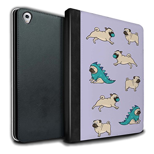 STUFF4 PU Leather Book/Cover Case for Apple iPad Pro 9.7 tablets / Play Time/Pattern Design / Cartoon Pug/Dog Collection