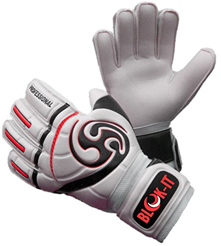 Goalkeeper Gloves By Blok-IT – Goalie Gloves to Help You Make the Toughest Saves – Secure and Comfortable Fit With Extra Padding to Reduce the Chance of Injury (Red, Size 10 = X-Large)