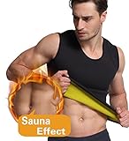 Glamours Mens Body Shaper Vest Slimming Sweat Tummy Fat Burner Tank Top for Weight Loss