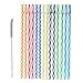 Senfhome Reusable Plastic Straws, 25 Pieces 9Inch L x 8mm W, Colorful Thick Replacement Drinking Straws for 30 oz & 20 oz Yeti, RTIC, Mason Jar, Starbucks with Cleaning Brush. (color 1)