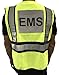 LINE2design High Visibility Front Pocket Safety Vest With Reflective Strips & EMS ANSI Polyester Fabric Yellow with Navy Trim, S-XXL, Average Size is Large