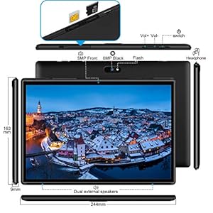 AOYODKG Tablet 4G LTE + WIFI con 10.1'' FHD, Android 9, 3GB RAM + 32GB ROM, 128GB Espandibili, Quad-Core, Batteria… - immagine 3