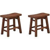 Boraam Sonoma Backless Saddle Dining Height Stool - Chestnut Wire-Brush - Set of 2