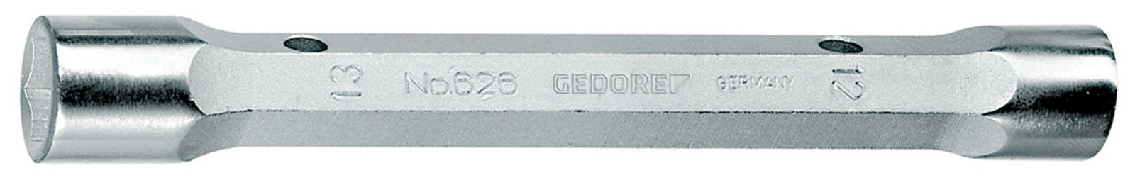 Gedore Solid Double Tube Spanner, 12 x 13 mm Hex – 626 12 x 13