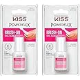 KISS PowerFlex Brush-On Nail Glue for Press On Nails, Ultra Hold Flex Formula Nail Adhesive, Includes One Bottle 5g (0.17 oz.) with Twist-Off Cap & Brush Applicator (Pack of 2)