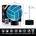 Christmas Gift Volleyball 3D Illusion Birthday Present Lamp, Gawell 16 Color Changing Touch Switch Table Desk Decoration Night Light with Remote Control for Sports Theme
