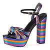 Women-Multi-Metallic-Chunky-Block-Dress-High-Heel-Wedge-Shoes-Platform-Sandals
