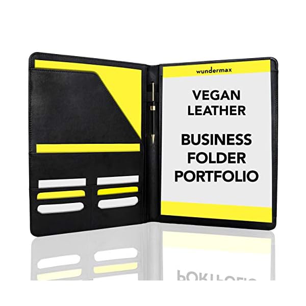 Wundermax Portfolio Binder 12.8 x 9.8 x 0.6 Inch Vegan Leather