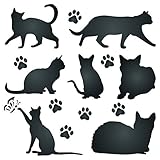 Cat Silhouette Stencil - 6.5 x 6.5 inch (M) - Reusable Pet Friend Animal Wall Stencil Template - Use on Paper Projects Scrapbook Journal Walls Floors Fabric Furniture Glass Wood etc.