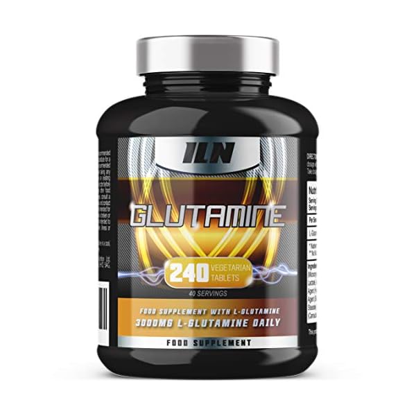Iron-Labs-Nutrition-Glutamine-500mg-x-240-Tablets-L-Glutamine-Supplement-with-240-Vegetarian-Tablets Glutamine - 3000mg L Glutamine Per Serving - Enhanced with D3 & B12 - Vegan and Vegetarian L-Glutamine (240 Tablets - 40…