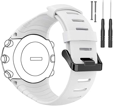 DB Banda de Reloj para Suunto Core,Correa de Repuesto de Silicona Suave Color con Cierre de Metal para Suunto Core Reloj Inteligente (TAMAÑO Gratuito, ...