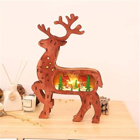 Immagini Renne Natalizie.Regali Di Capodanno Capodanno Luci A Led Decorazioni Natalizie In Legno Luci Di Renne Natalizie Decorazione Interna Festiva Natalizia Amazon It Illuminazione