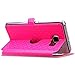 S7 Edge Case, Galaxy S7 Edge Case, ArtMine Quilted Plain Color Window View Function PU Leather Flip Folio Book Style Card Slots Kickstand Wallet Phone Case for Samsung Galaxy S7 Edge -Hot Pink