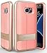 Galaxy S7 Case, Vena vAllure Wave Texture, Bumper Frame, Drop Protection CornerGuard ShockProof, Strong Grip, Slim Hybrid Cover for Samsung Galaxy S7 (Gold/ Coral Pink)