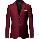 YFFUSHI Mens Slim Fit Blazer 2 Button Lightweight Sport Coat Jacket for Wedding Prom Party Dinner