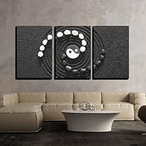 Zen Stones with Yin and Yang x3 Panels