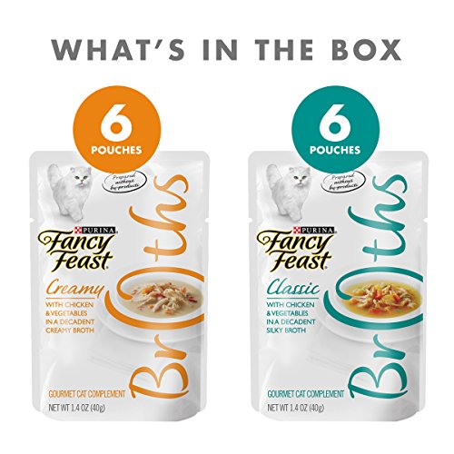 Purina Fancy Feast Broth Wet Cat Food Complement Variety Pack, Broths Chicken Collection - (12) 1.4  - //medicalbooks.filipinodoctors.org