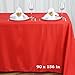 LinenTablecloth 90 x 156-Inch Rectangular Polyester Tablecloth Red