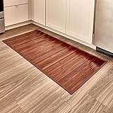 iDesign Formbu Bamboo Floor Mat Non-Skid, Water-Resistant Runner Rug for Bathroom, Kitchen, Entryway, Hallway, Office, Mudroom, Vanity , 48